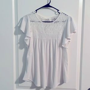 White blouse: X-small: loose fit: lightweight